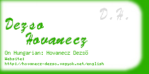 dezso hovanecz business card